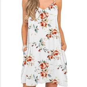 White Floral Summer Mini Dress